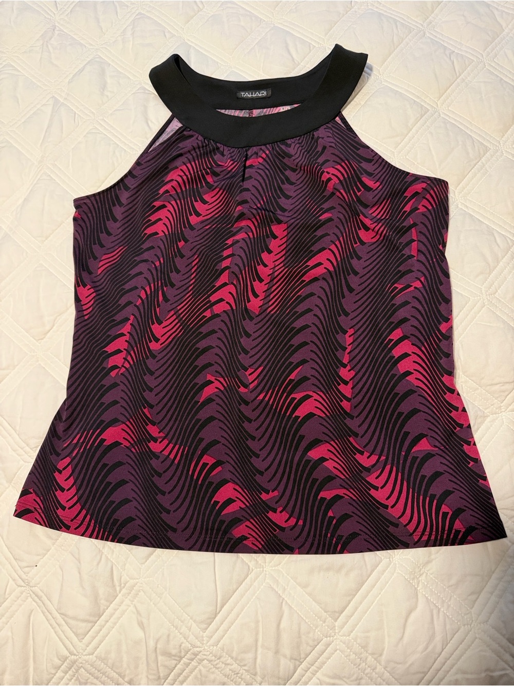 Tahari Purple & Fuchsia Halter Neck Print Camisole